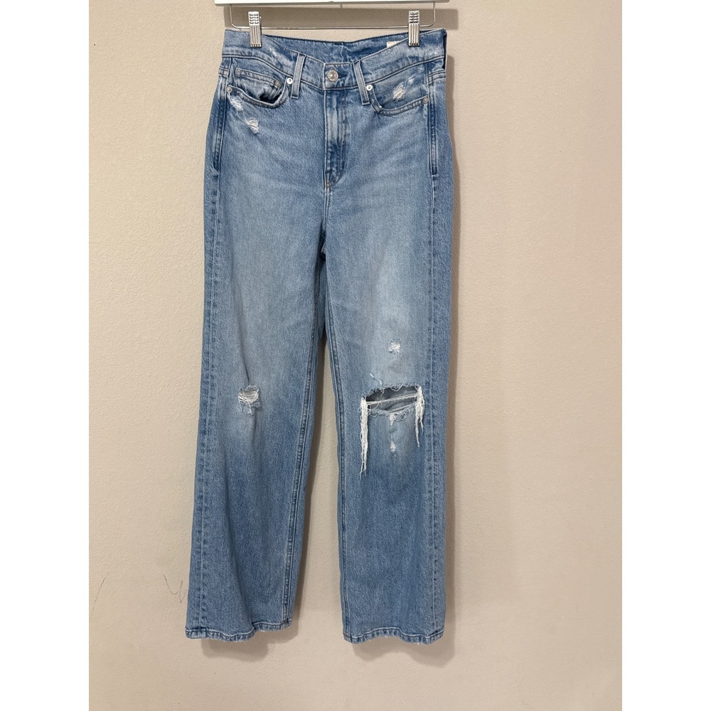 AYR The Secret Sauce Jeans Womens 26S Light Wash Distressed Straight Leg Denim